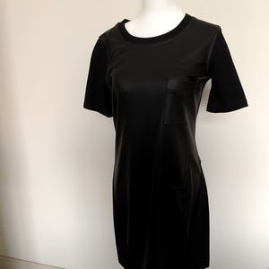 BCBG MAX AZRIA FAUX LEATHER DRESS